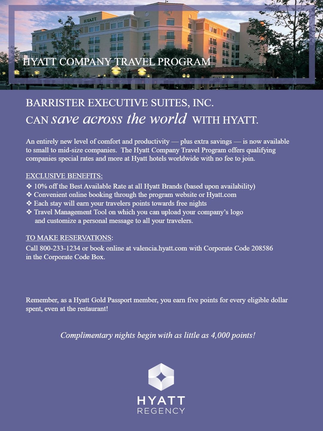 HyattCorporateDiscountProgramforBarristerExecutiveSuites1