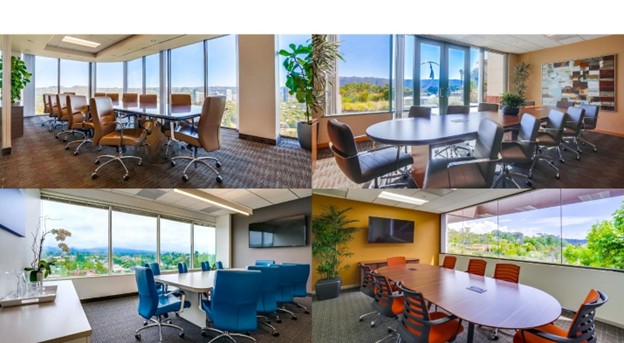 Barrister Suites Office Lease A collage of a meeting room.